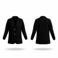 thumbnail image 5 of Chiccall Women’s Sweatshirt Blazer Jacket, Long Sleeve Lapel Shoulder Pads Lined Office Casual Sport Coat with Pockets, Loose Fit Work Outerwear for Daily Business, 5 of 8