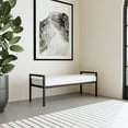 thumbnail image 2 of HomePop Modern Metal & Velvet Bench, 49.5"W x 17.25"D x 19"H, Cream Boucle/Black, 2 of 7