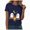 Navy, variant on TOWED22 Halloween T Shirt Women Crew Neck Short Sleeve Cute Bow Ghost Graphic T Shirts - Spooky Print Loose Top Funny Fashion Clothes(Dark Green,M)