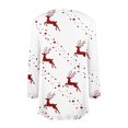 thumbnail image 5 of Women Christmas Open Front Cardigan Long Sleeve Reindeer Snow Dot Print Asymmetric Hem Holiday Outerwear, 5 of 7