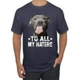 thumbnail image 1 of Wild Bobby, Pitbull to all the Haters Funny, Animal Lover, Men Graphic Tee, Vintage Heather Navy, 3X-Large, 1 of 4