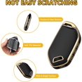 thumbnail image 3 of Key Fob Cover Compatible with Kia Telluride Sorento K4 K5 GT-LINE 2023-2026 5 Button Leather TPU Full Protection Keychain Case Holder Protector,Gold/Black, 3 of 6