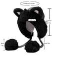 thumbnail image 7 of WKSCLPAI Fluffy Knit Cat Ear Beanie Hats for Women Winter Stylish Splicing Color Faux Fur Warm Skull Cap with Cute Drawstring Pompom Outdoor Warm Earflaps Snow Hat, 7 of 7