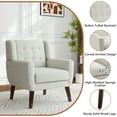 thumbnail image 3 of UIXE Beige Accent Chair Set of 2, Linen Fabric Armchair for Living Room, Modern Arm Chairs, 3 of 7