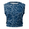 thumbnail image 5 of Pompotops Mode Femmes Courte O-Cou Mode Imprimé Gilet Sans Manches Extérieure Nombril Bas Blouse, 5 of 5