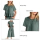 thumbnail image 3 of Conjunto de top con volantes y pantalón ancho de verano verde elegante para mujer, talla L, 3 of 4