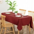 thumbnail image 6 of Hiasan Christmas Tablecloth, Soft Polyester Faux Linen Tablecloth for Rectangle Table, Spill-proof Wrinkle Resistant (52x70 inch, Red), 6 of 8