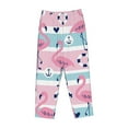 thumbnail image 4 of Sigee Pink Striped Flamingo Print Women's Soft Pajama Pants - Breathable and Comfortable Lounge Sleep Bottoms with Elastic Waistband and Pockets-Large, 4 of 9