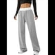 thumbnail image 3 of Pantalones Deportivos Anchos con Cintura de Contraste de Color y Hebilla de Cordón para Mujer. Gris S, 3 of 8