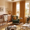 thumbnail image 3 of NICETOWN Pom Pom Velvet Curtains for Home Theater, Luxury Rod Pocket Velvet Drapes, Thermal Insulated Room Darkening Curtains, 52"x84", 2 Panels, Golden Brown, 3 of 10