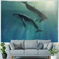 thumbnail image 4 of Orinice Whales Ocean Sunlight Tapestry Wall Hanging Unique Style Graphic Tapestries Art for Home Decor 40x60inch, 4 of 6