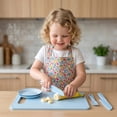 thumbnail image 5 of Cthrlog Children's Plastic Cutting Knife Set Safe Fruit Slicing Tools for Kids Kitchen Learning Teaching Kit with Board Plates Fork Blue 2 Knives 2 Plates 1 Fork 1 Board, 5 of 6
