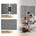 thumbnail image 3 of 3-Panel Room Divider, 6 ft Office Partition Walls Wood Divider Folding Portable Privacy Screen, Room Dividers and Folding Privacy Screens for Home, Room Separator Wall Dividers, Gray, 3 of 9