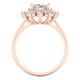 thumbnail image 4 of 2.72 ct Oval Cut White Sapphire with Simulated Diamond Halo Accents 18K Rose Gold Womens Engagement Ring, 4 of 5