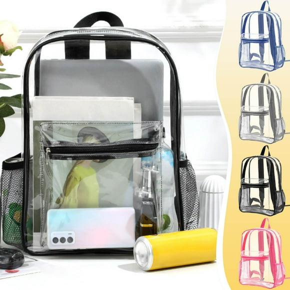 School Savings Tyidzon Clear Backpack - 15 Inch Large Clear Backpacks for School Transparent PVC Backpack for Students Work Travel, School Backpack