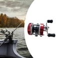 thumbnail image 3 of Carrete de Pesca de Lanzamiento de Cebo Ligero 5,0: 1 Relación de Engranajes Sistema de de Estrellas Carrete de Línea de Pescado para Señuelo Rojo R Sunnimix Carrete de pesca Baitcasting, 3 of 8
