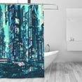 thumbnail image 3 of Cyberpunk Art Pattern Shower Curtain, Fantasy City Waterproof Bath Curtains for Bathroom Decorations, 72 x 72 inches, 3 of 7