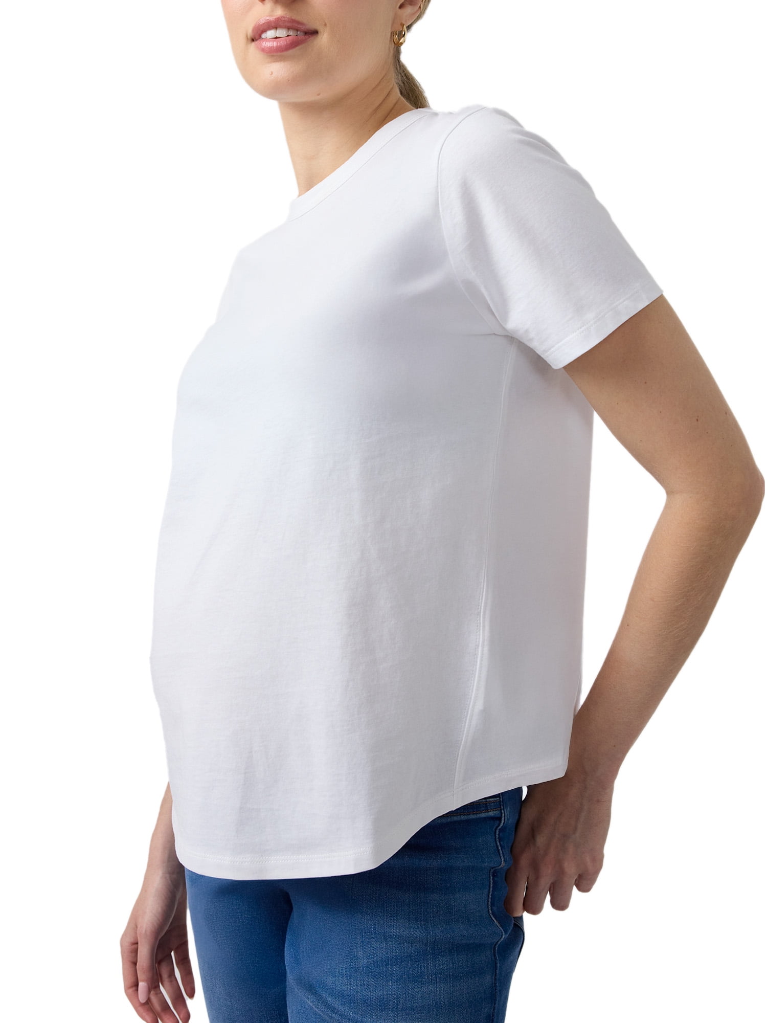 Ingrid & Isabel For Every Belly Women's Maternity Short Sleeve Relaxed Crew Tee, Sizes S-XXL