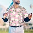thumbnail image 5 of Rateoe Daisies Flowers Pattern Men’s Baseball Short Sleeve Polo Shirt, Midweight Men's Shirt Golf Shirt Polo Shirts Quick Dry Short-3X-Large, 5 of 7