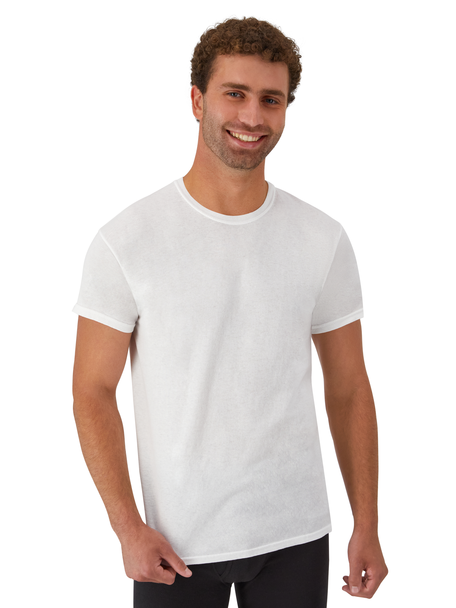 Hanes Men's Value Pack White Crew T-Shirt Undershirts, 6 Pack photo 3