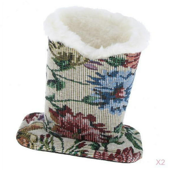 2pcs Cotton Upright Desktop Case Plush Lined Sunglasses Eyeglasses Holder Stand