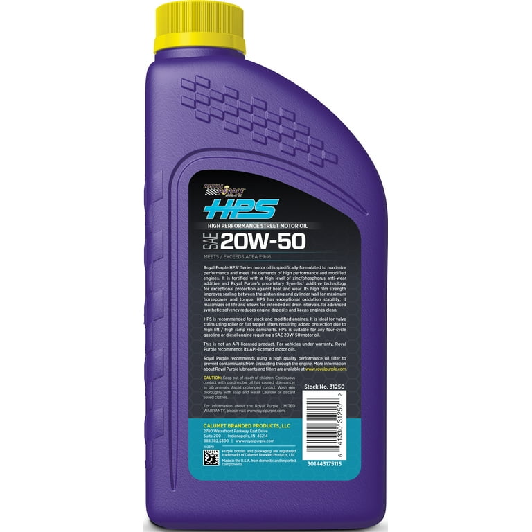 Royal Purple 20W50 HPS Multi-Grade Oil Royal Purple 20W50 HPS Multi-Grade Oil