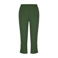 thumbnail image 5 of QATAINLAV Womens Capris for Seniors Summer Capri Leggings Stretchy Workout Yoga Casual Vacation Beach Pants Green XL, 5 of 8