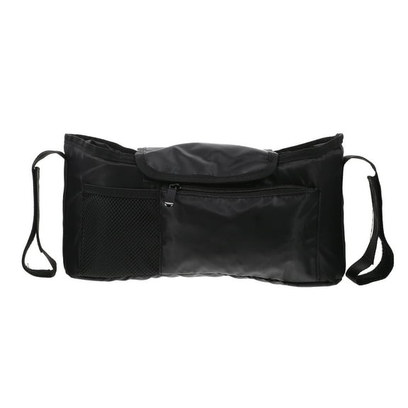 Unbranded Black Stroller Bag for Baby Products with Phone Holder, Hanging Wagon Stroller Accessory