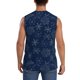 thumbnail image 4 of Balery Snowflake Dark Blue Camisetas sin mangas para hombre, absorbe la humedad y protege contra el mal olor.-Small, 4 of 7