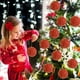 thumbnail image 1 of Bolas de adornos navideños indestructibles - Pack de 4 decoraciones colgantes de plástico para el árbol, blanco, rosa, rojo, verde azul, 1 of 6