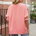thumbnail image 3 of Liquidation d'Économies! BEFOKA T-Shirt Grande Taille pour Femmes, Blouse Décontractée d'Été pour Femmes, Vêtement à Manches Courtes Mode Confortable Respirant Col Rond, 3 of 4