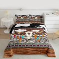 thumbnail image 2 of Homewish Bull Skull Full Size Comforter Sets 3-Piece for Teens Boys Girls,Western Theme Bedding Comforter Set,Tribal Aztec Lightweight Bedding Sets,Luxury Bedroom Decor, 2 of 8