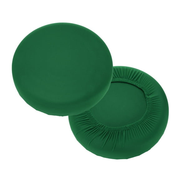Uxcell 2 Pack Stool Covers Round, 11-15 Inch Bar Stool Covers Washable Dustproof Slipcover Seat Cushion with Elastic for Bar Kitchen Living Room Decor, Dark Green