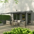 thumbnail image 3 of YYAo Pergola Shade Shelter, Outdoor Gazebo,10' x 16' Wall-Mounted Outdoor Pergola Canopy, Metal Patio Canopy with Drainage Holes, Dark Gray, 3 of 12