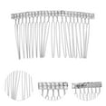 thumbnail image 3 of Unique Bargains 1 Pc Women's Long Double Rhinestones Side Comb for Parties Silver Tone Alloy, 3 of 4