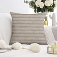 thumbnail image 2 of Farmhouse Linen Throw Pillow Covers, Set of 2 - 16x16inch, Black & Beige Stripe Patchwork, Modern Boho Accent for Sofa, Bed, Chair, 2 of 7