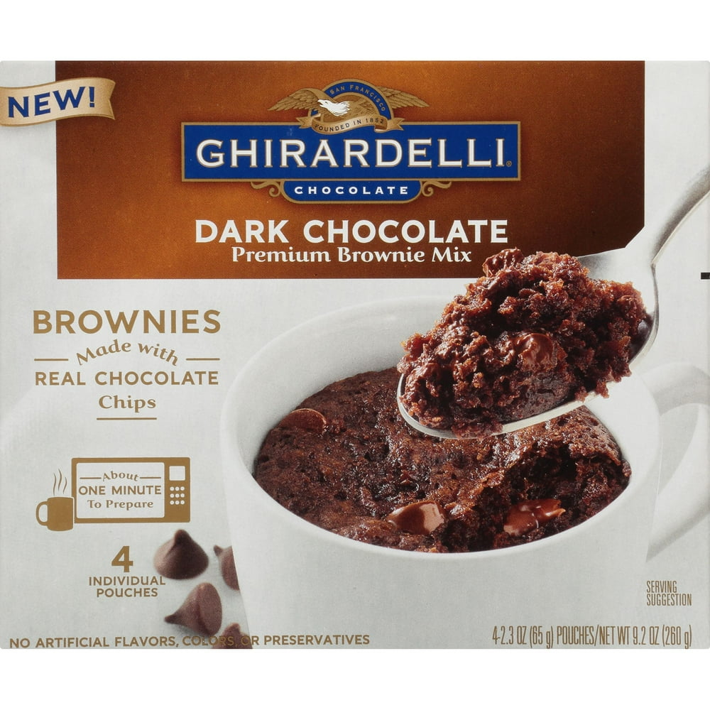 Ghirardelli Dark Chocolate Mug Brownie Mix, 9.2 Oz Box