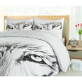 thumbnail image 5 of Ambesonne Tattoo Duvet Cover Sets, Winter Animal Wild Wolf, 2-Queen, White and Black, 5 of 7