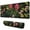 Fond Noir Fleurs-56, variante sur Tapis de Souris Allongé - Design Fleur Noire, 31.5 x 11.8 Pouces - Idéal pour le Jeu Ou le Bureau - Décoration de Bureau Attrayante - Parfait pour les Hommes et les Femmes - Adapté pour Ordinateur Portable et Clavier