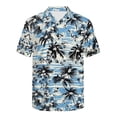 thumbnail image 4 of Men's Hawaiian Shirt Coconut Tree Print Short Sleeve Summer Beach Tropical Button Down Shirt Light Blue XXXL, 4 of 4