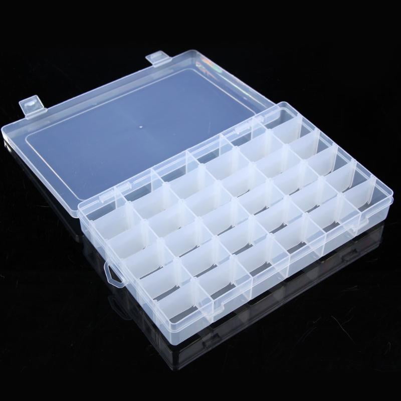 iBune 2 Pack 18 Grids Plastic Compartment Container Size 7.8 x 6.3 x 1.2 in Bead Storage Organizer Box Case with Adjustable Removable Dividers for Jewelry Craft Tackles Tools Black 