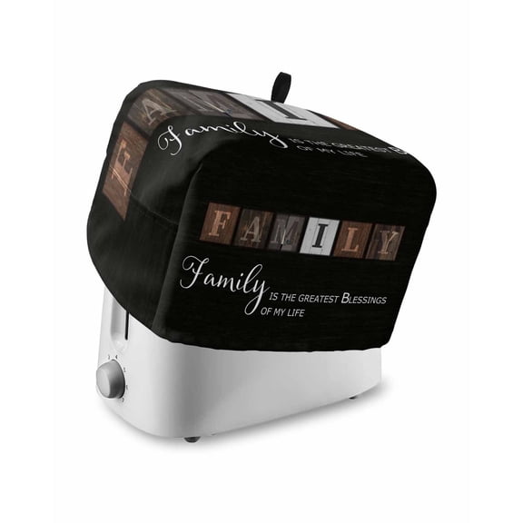 Fsddascl Black Toaster Cover 2 Slice, Small Kitchen Appliance Covers, Farmhouse Country Vintage Wooden Grain Plaid Toaster Oven Cover with Loop, Bread Machine Cover Polyester Dust Cover Protection