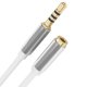thumbnail image 5 of Moyic Cable de extensión para auriculares, aleación de aluminio, Audio, altavoz de 3,5mm, a , 3 metros blanco 2Conjunto, 5 of 6