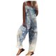 thumbnail image 1 of ICHUANYI Clearance Women's Casual Sleeveless Strap Floral Printed Spaghetti High Waist Wide Leg Jumpsuit Rompers(Beige, M) ICHUANYI WER2023081011035, 1 of 4