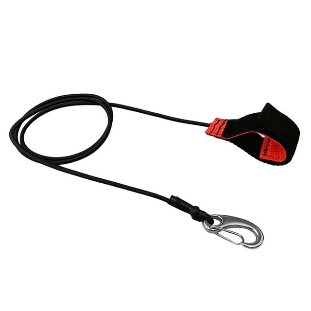 Longe de Support de Canne à Pêche en Laisse Élastique Résistante avec Clip Mousqueton - Différentes Couleurs Noir