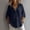 *Navy, variant on ClodeEU Women's V Neck 3/4 Sleeve Linen Blend Blouse,Casual Loose Fit Half Button Shirt Army Green,Women's Plus L