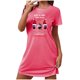 thumbnail image 5 of Xihbxyly Camisón Extragrande, Elegante y Suave Vestido de Manga Corta, Tejido Transpirable y Cómodo, Corte Holgado E Informal, Ideal para Dormir, Teletrabajar o Uso Diario, Ideal para Mujer., 5 of 6