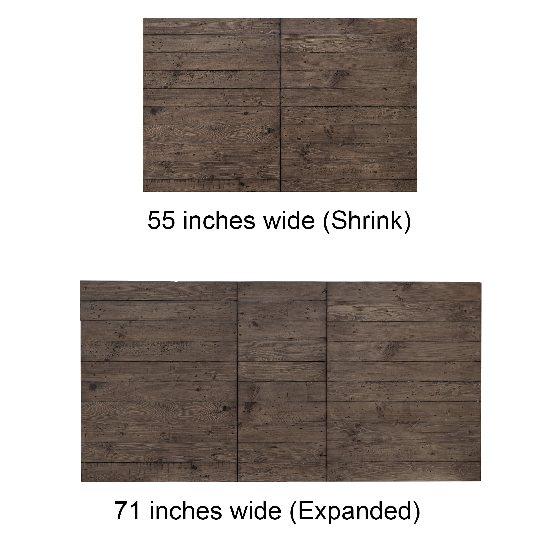 Guyou 55"-71" Extendable Dining Table, Farmhouse Rectangular Kitchen Table for 6-8 People, Solid Wood Rustic Dinner Table for Kitchen Dining Room, Natural