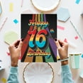 thumbnail image 2 of Koyal Wholesale Jumbo Happy Birthday Card with Envelope, Vintage Rainbow Happy 16th Birthday Card with Blank Space, 1-Pk, 2 of 5