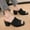 Black, variant on Hoshose New Spring and Summer Women Slip on Chunky Sandals Open Toe Non Slip Casual High Heel Sandals Comfortable Breathable